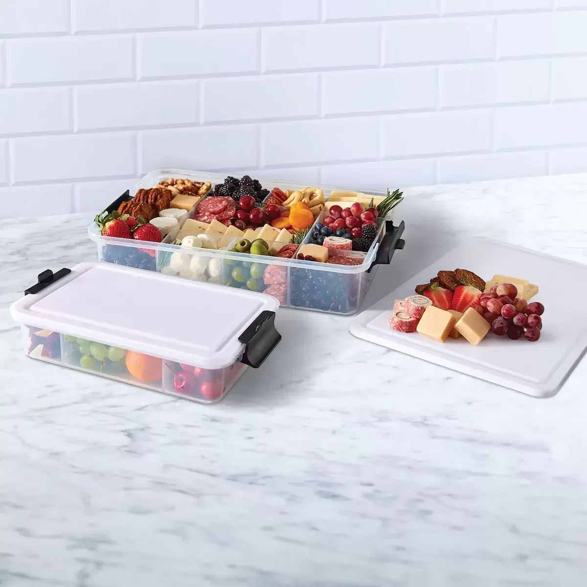 Sabatier Snacklebox with Cutting Board Lids - 2 Pack