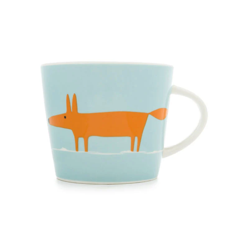 Scion Living Animal Mug – Mr Fox – Duckegg & Orange (350ml)
