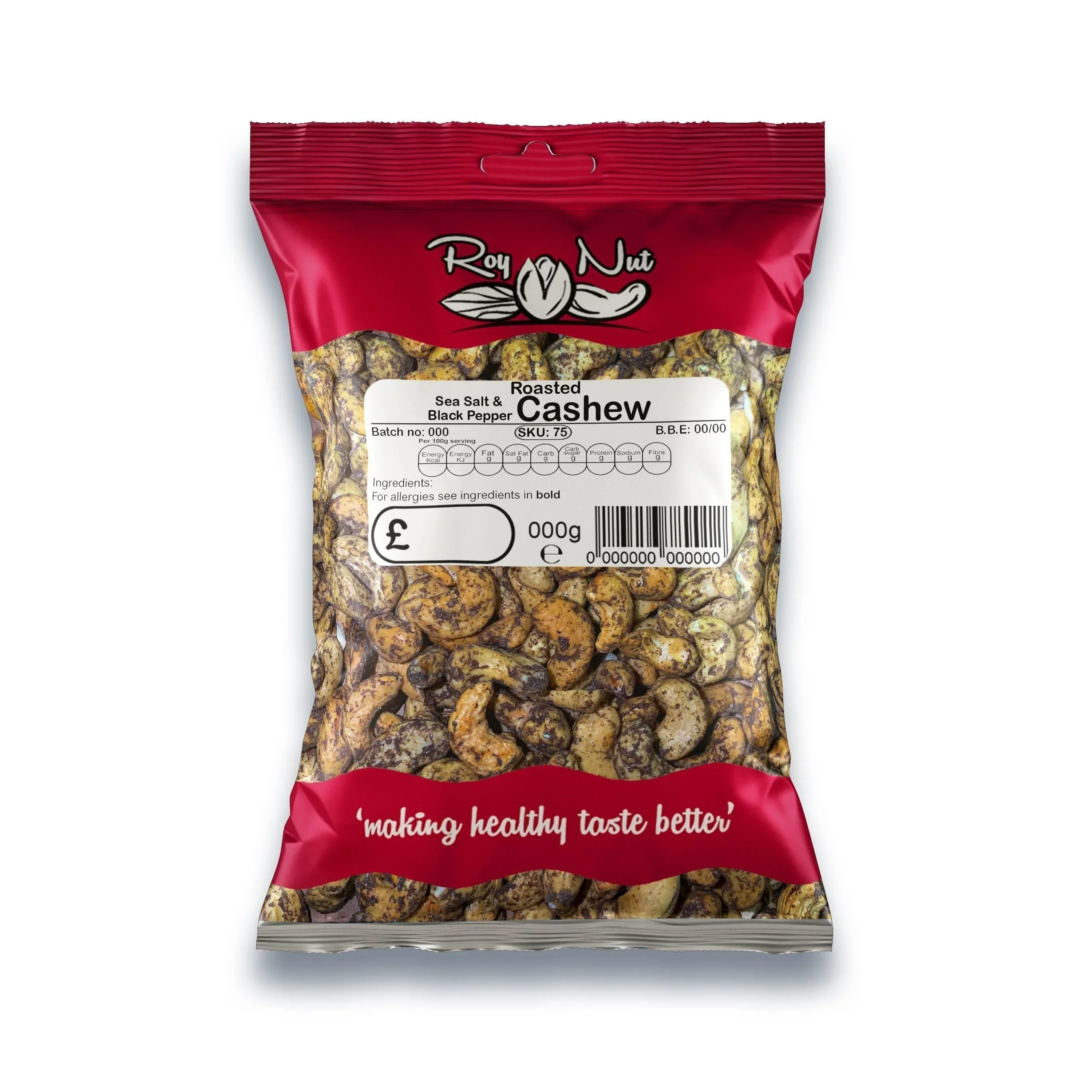 Roy Nut Sea Salt & Black Pepper Cashews (150g)