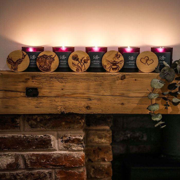 Selbrae House Black Candle - Tobacco & Vanilla - Highland Cow - Image 2