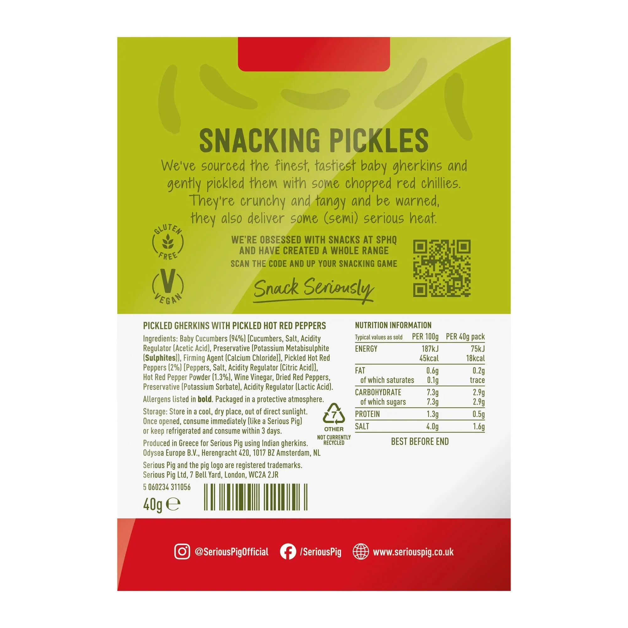 Serious Pig Snacking Pickles With Chilli (40g) - Image 3