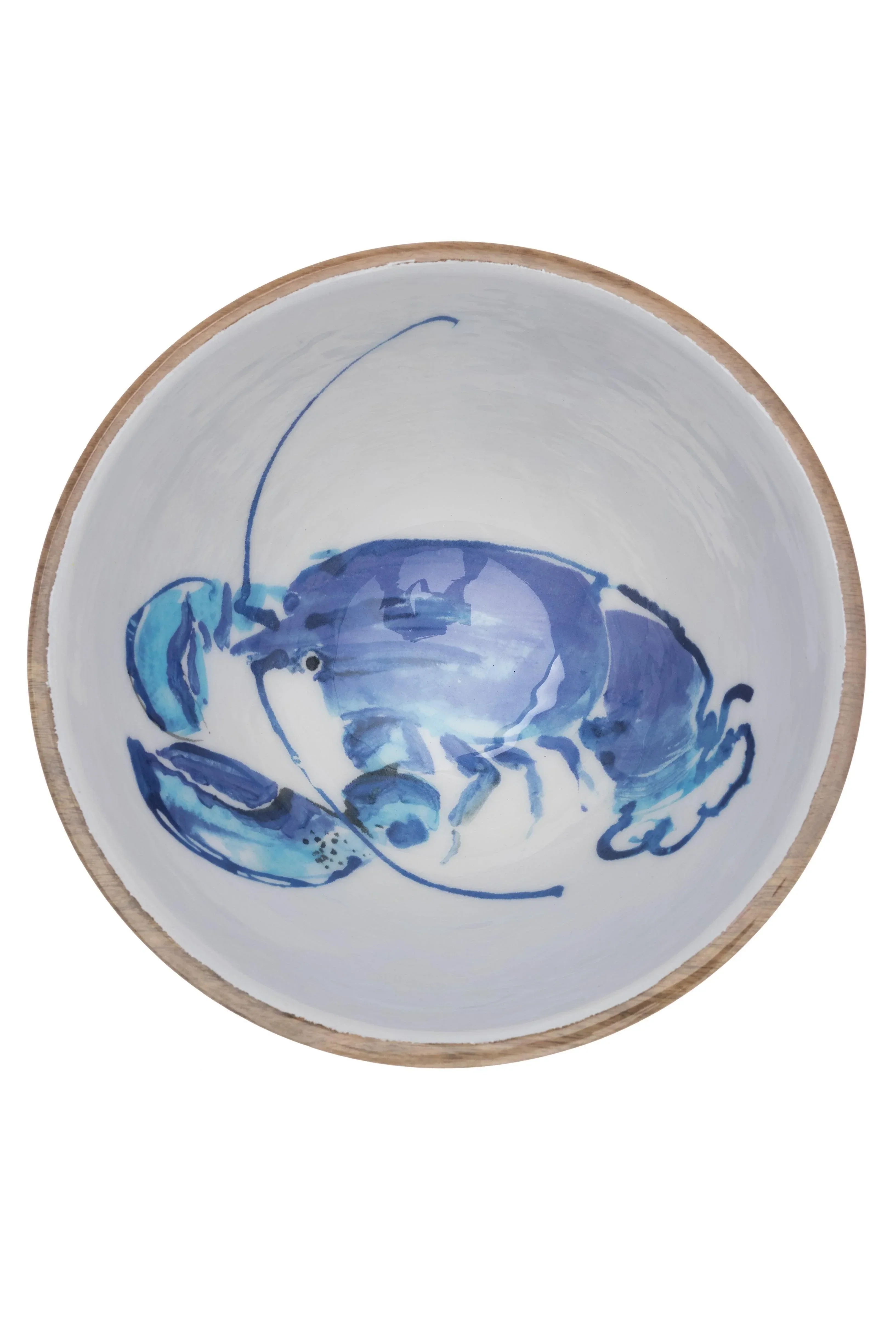 Shoeless Joe Blue Lobster Mango Wood Bowl 30cm