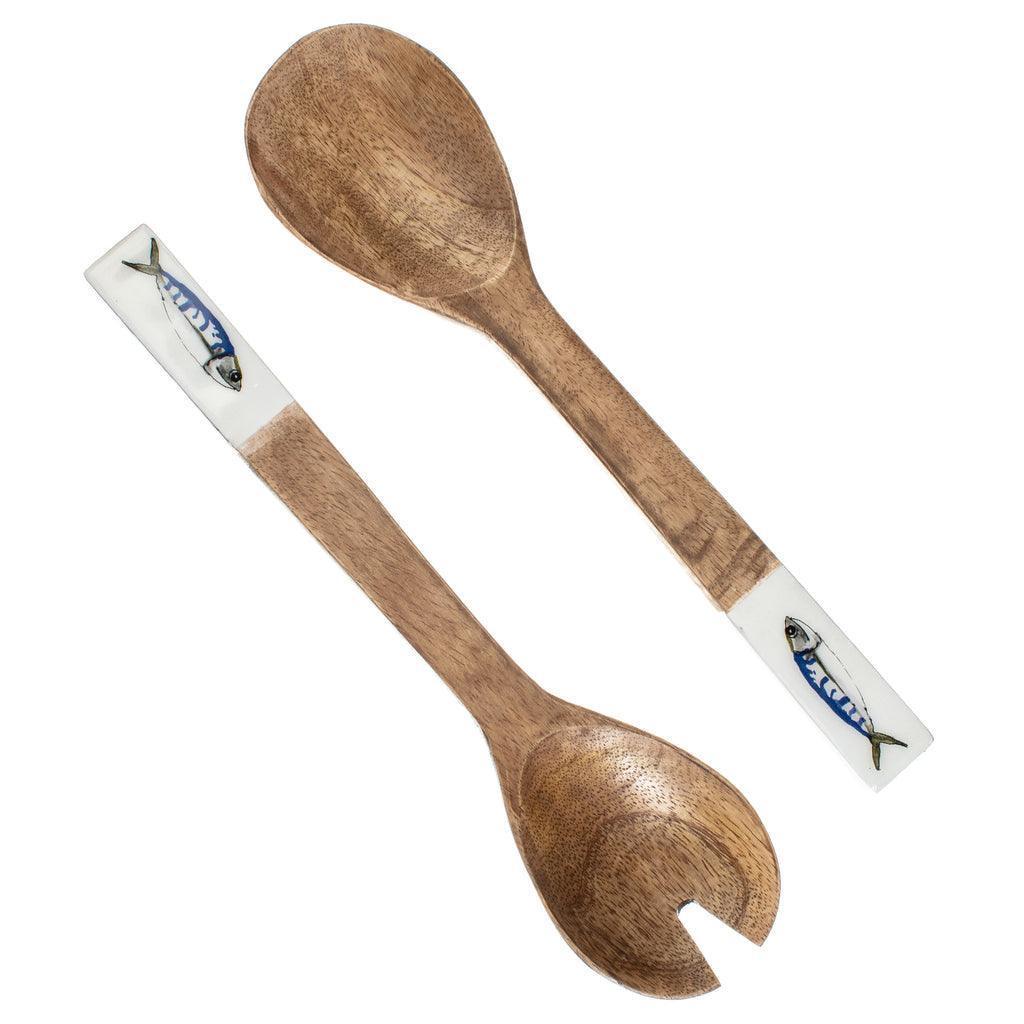 Shoeless Joe Mackerel Wooden Salad Servers - Image 2