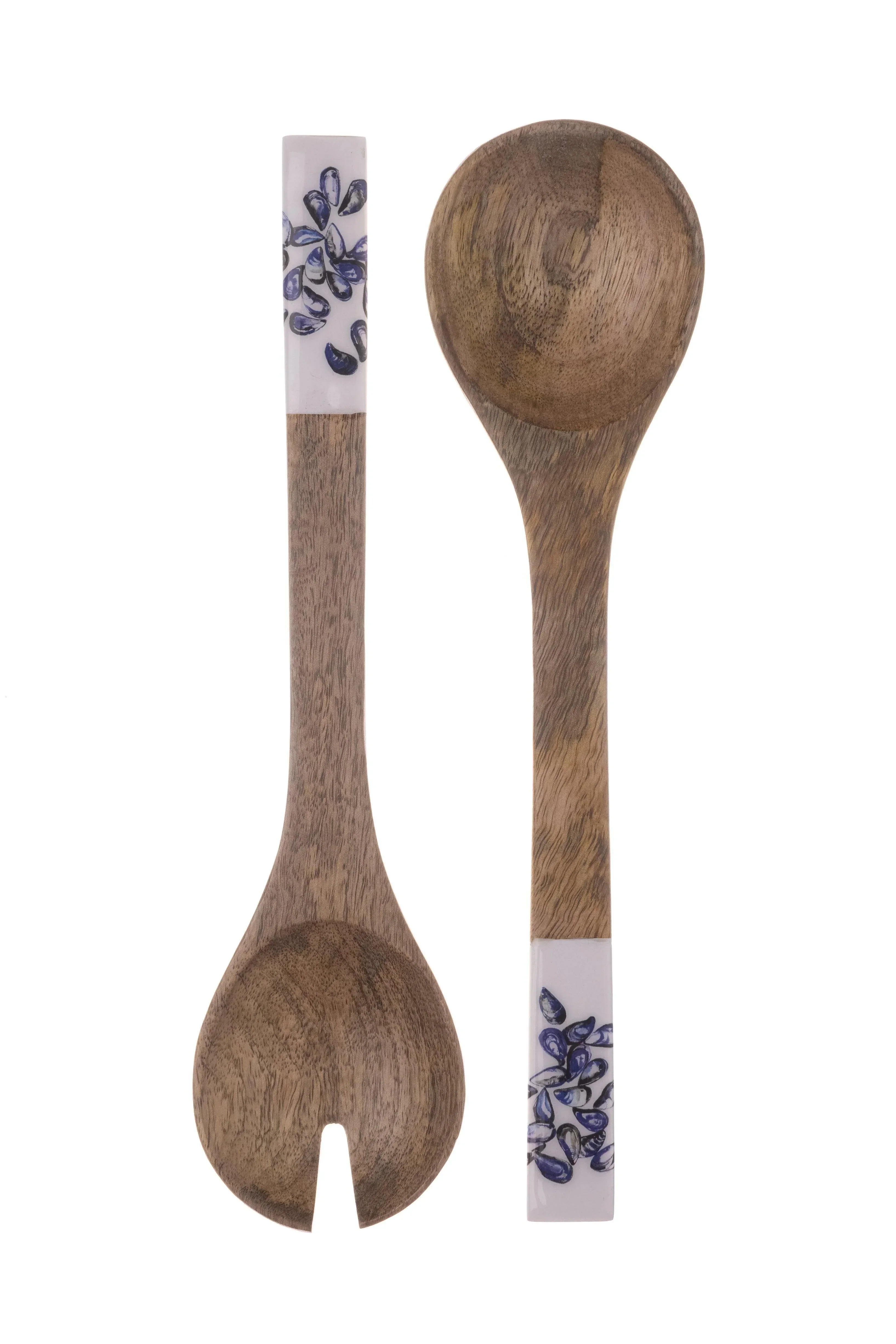 Shoeless Joe Mussel Wooden Salad Servers