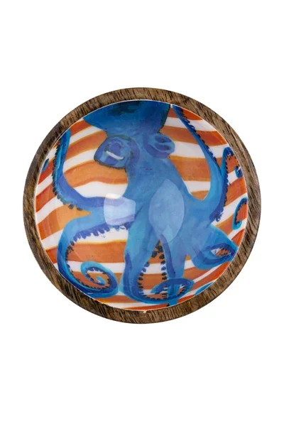 Shoeless Joe Octopus on Orange Nibble Bowl (10cm)
