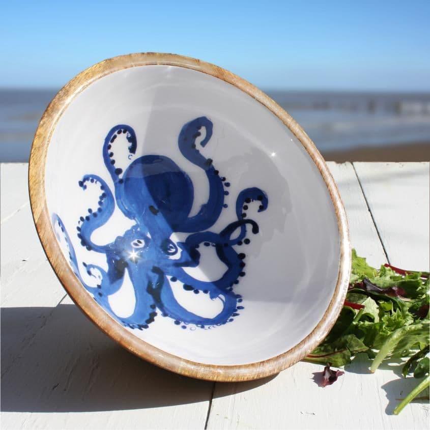 Shoeless Joe Octopus Mango Wood Bowl 25cm - Image 3