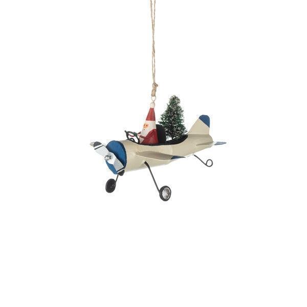 Shoeless Joe Santa Flying in with Tree Decoration