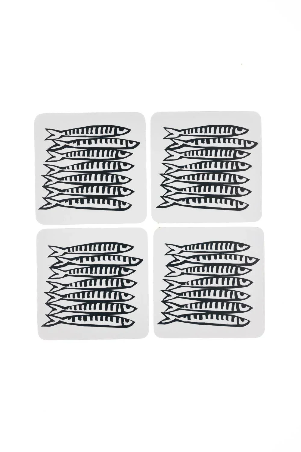 Shoeless Joe Sardine Indigo Cork Backed Coasters (4)