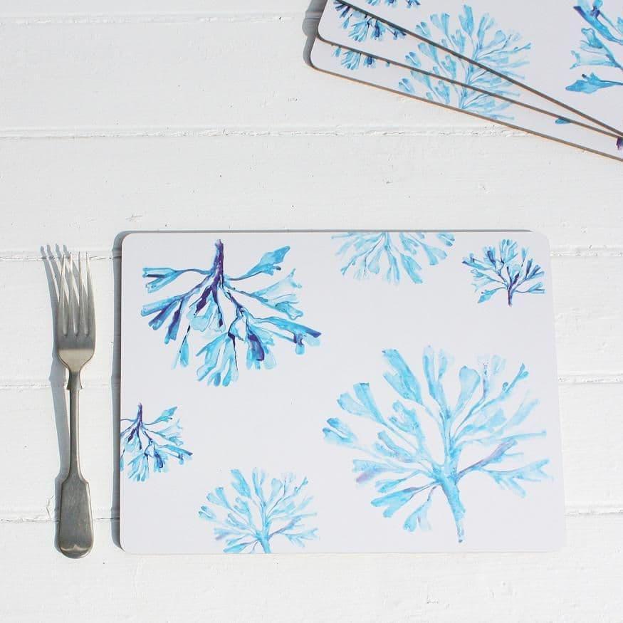 Shoeless Joe Set of 4 Seaweed Cork Backed Placemats - Image 3