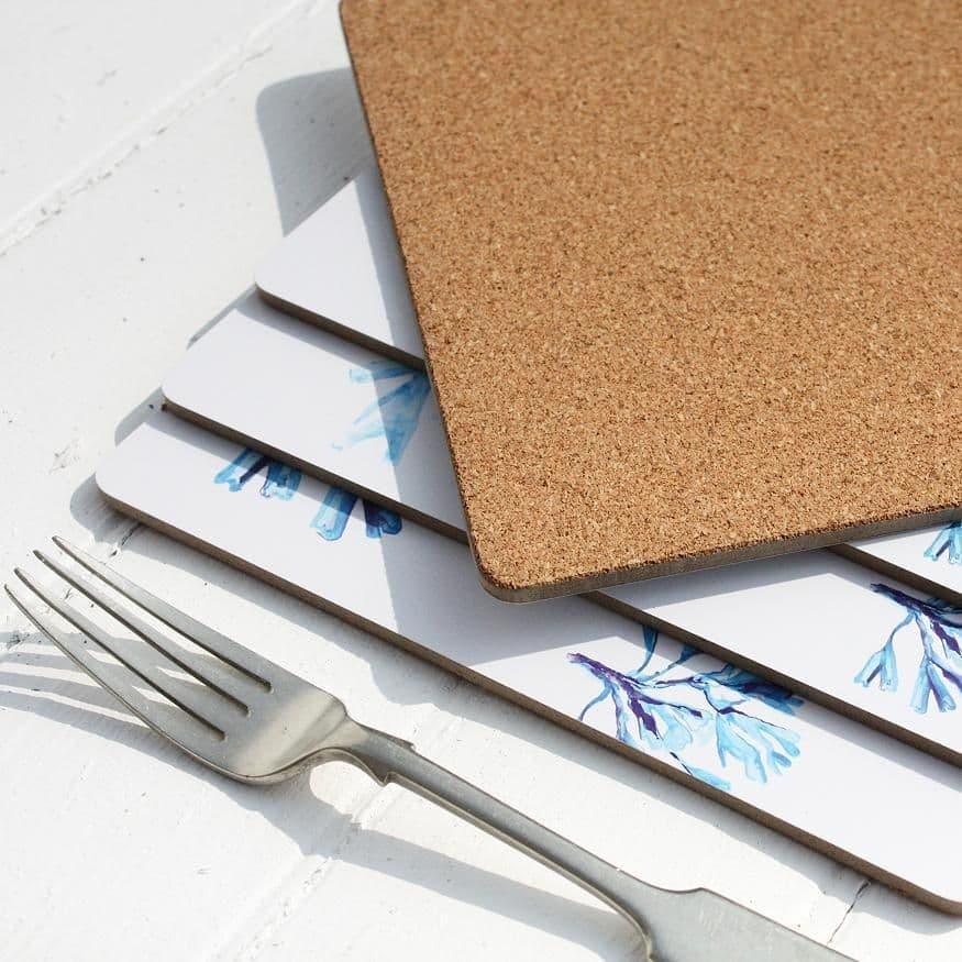 Shoeless Joe Set of 4 Seaweed Cork Backed Placemats - Image 4