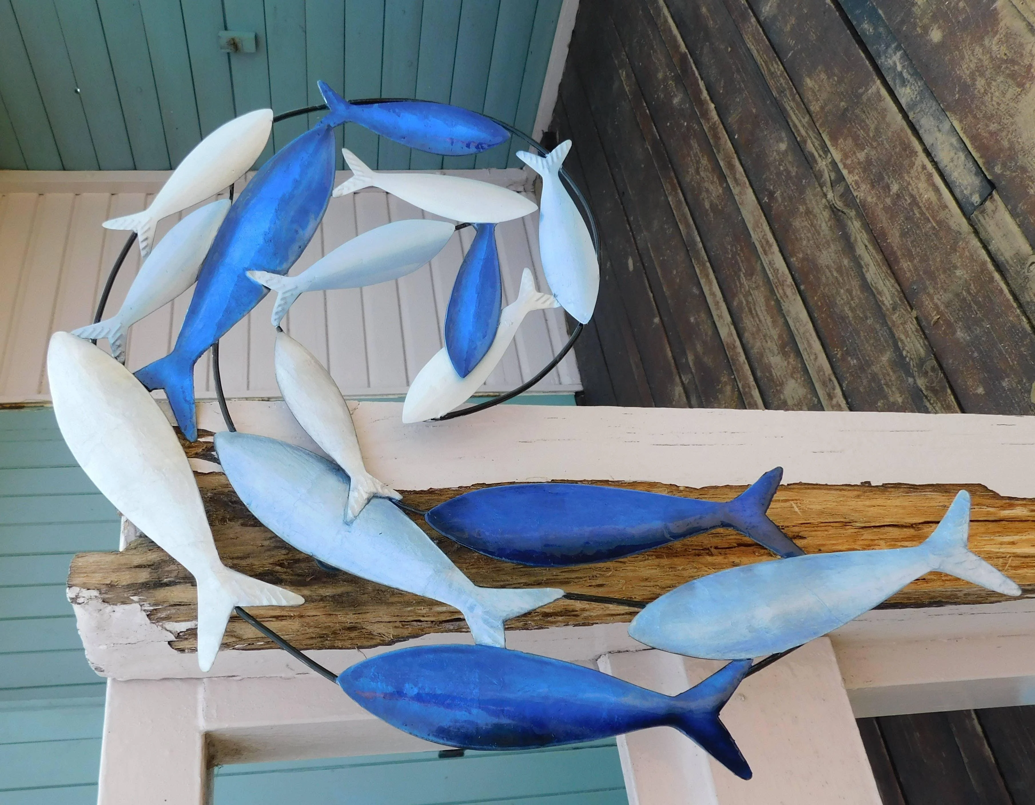 Shoeless Joe Shoal In Blues Swirl Wall Art - Image 2