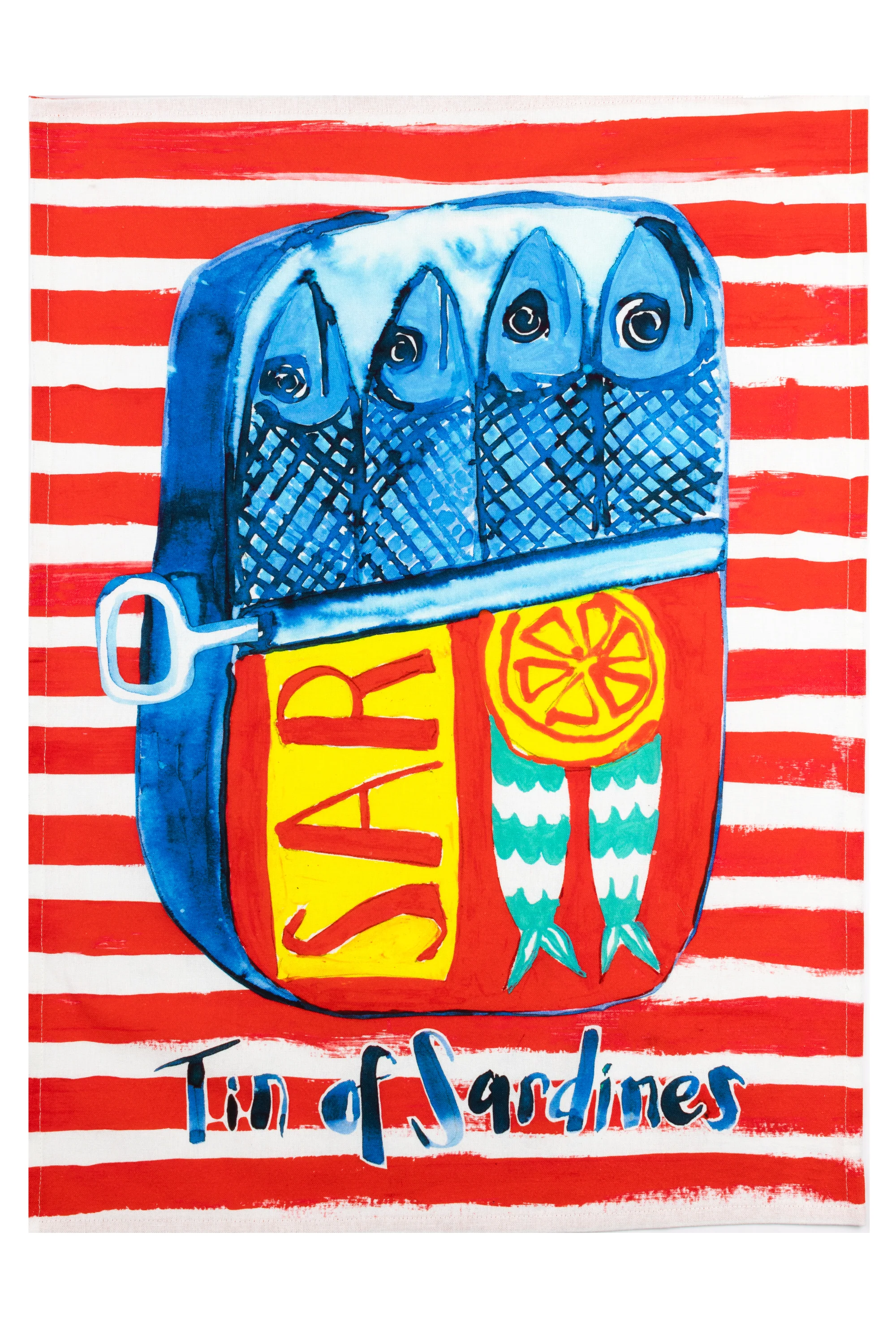 Shoeless Joe - Tin Of Sardines Tea Towel