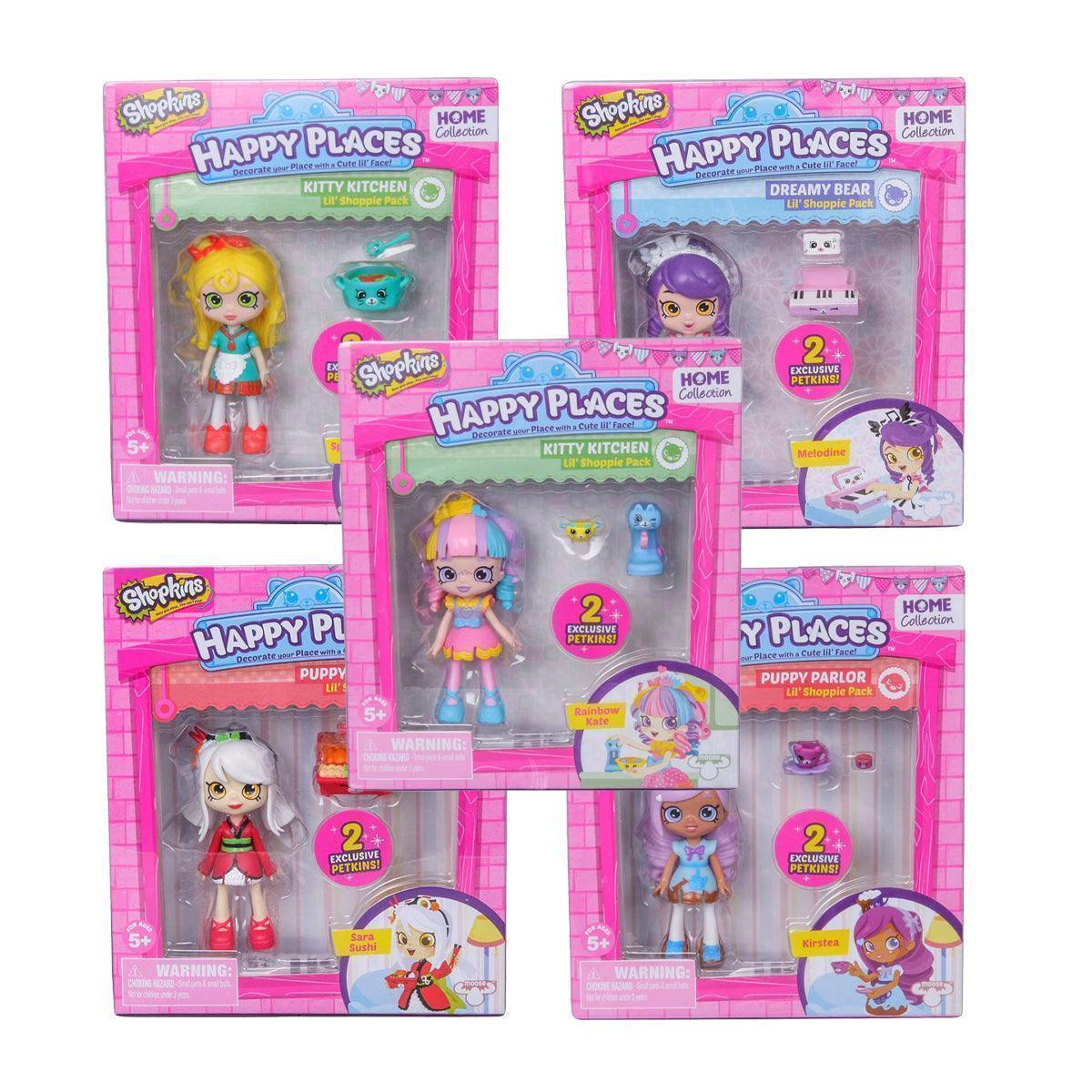 Shopkins Happy Places Lil' Shoppie Dolls - Assorted 5-Pack | Collectible Miniature Dolls