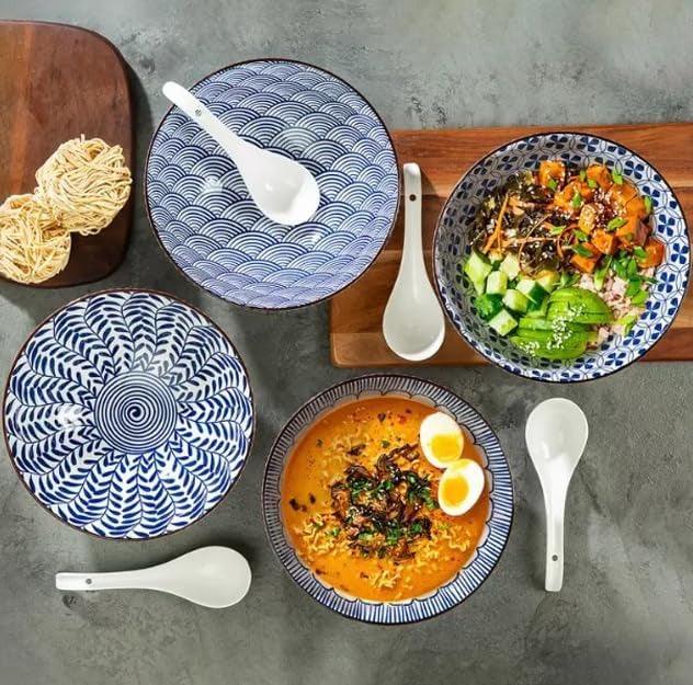Signature Housewares Set of 4 Bowls with Spoons - Stoneware - Image 5