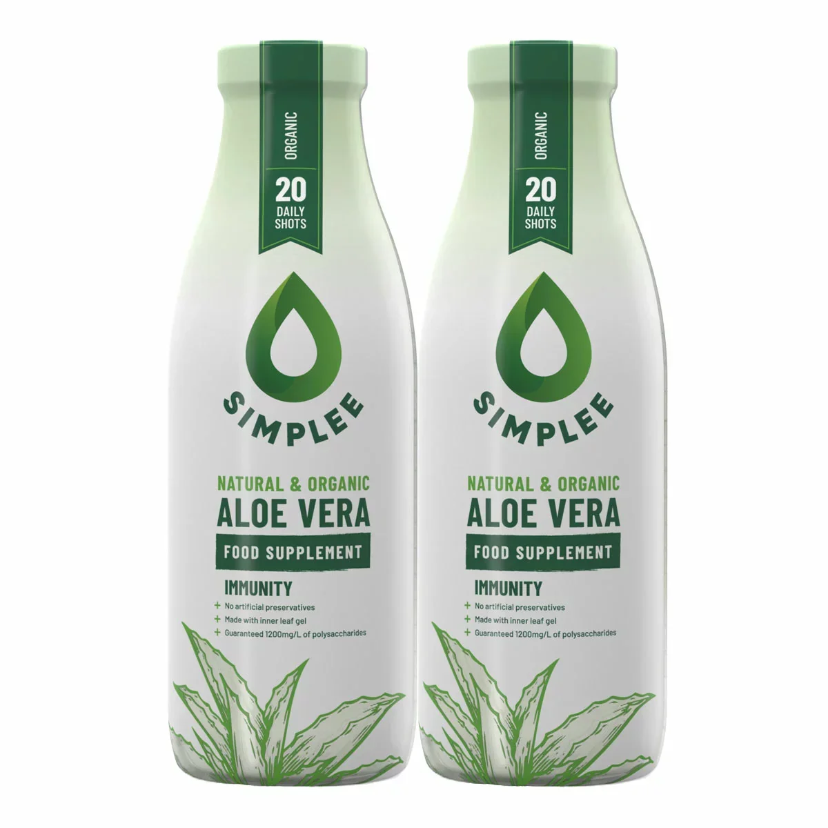 Simplee Aloe Organic Aloe Vera Supplement (2x1L)