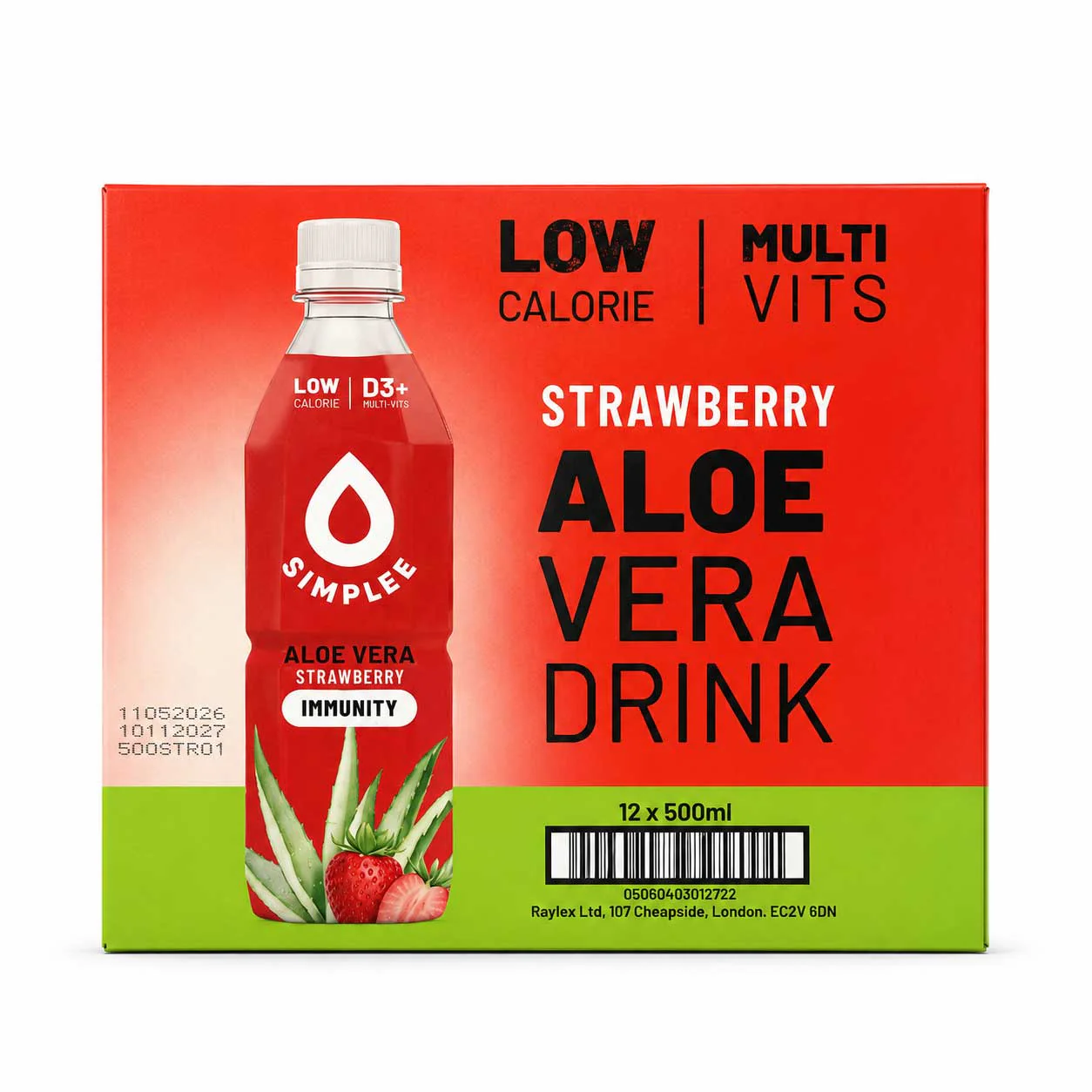 Simplee Aloe Vera Strawberry Drink (500ml) - Image 2