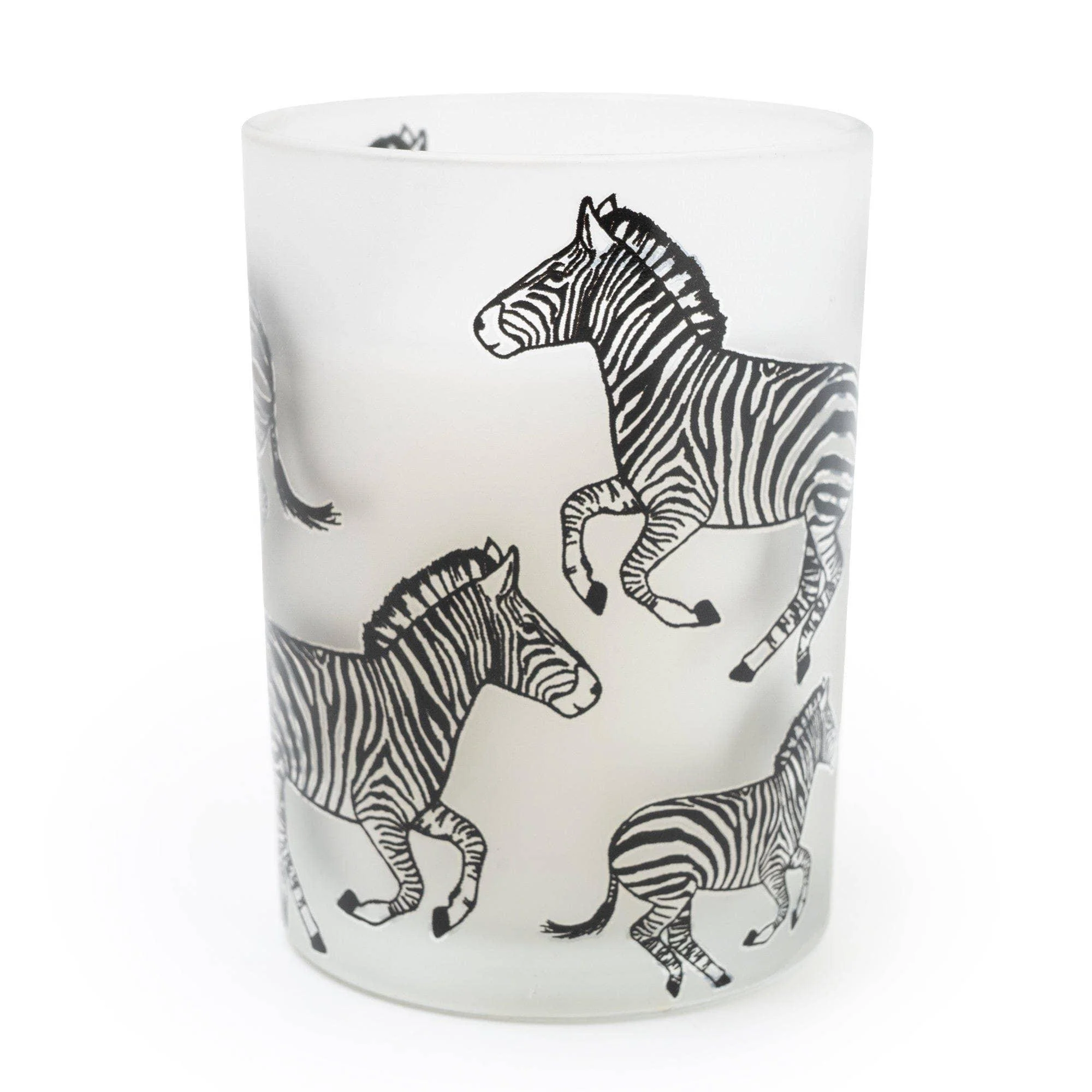 Candlelight Single Wick Round Zebra Print Midnight Pomegranate Candle