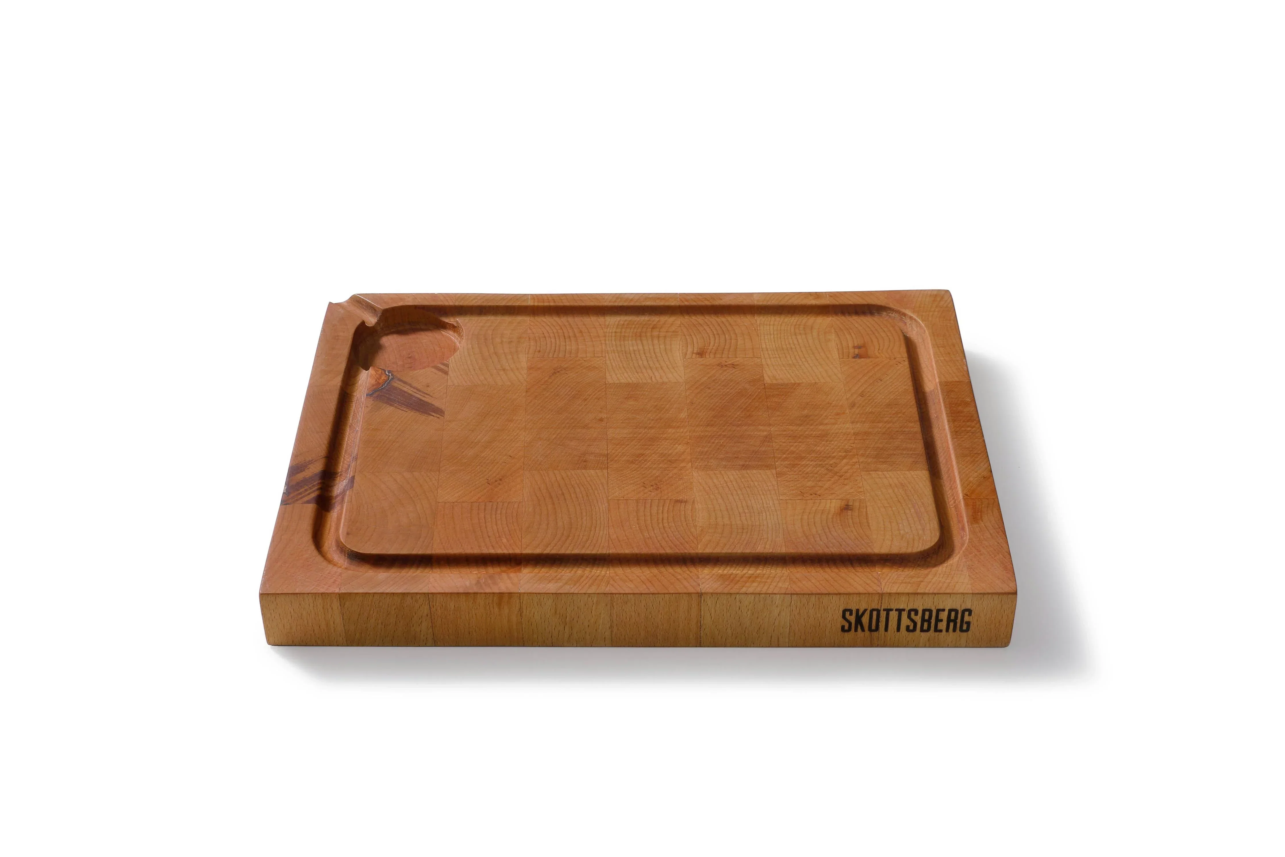 Skottsberg Beech end grain wood chopping board (35x25x3.5cm) - Image 3