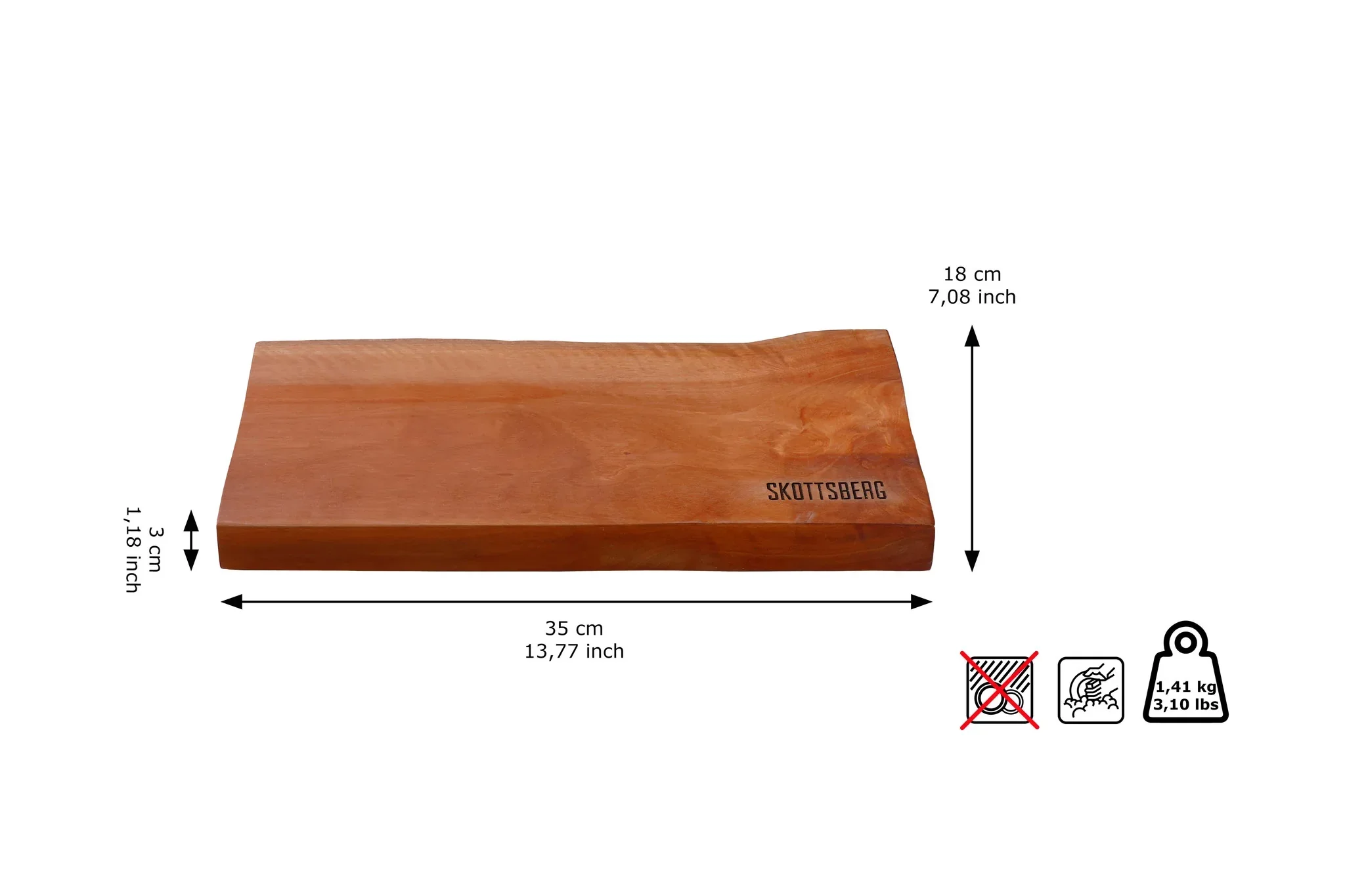 Skottsberg Serving Board Wood Works (35 * 18cm) - Image 5