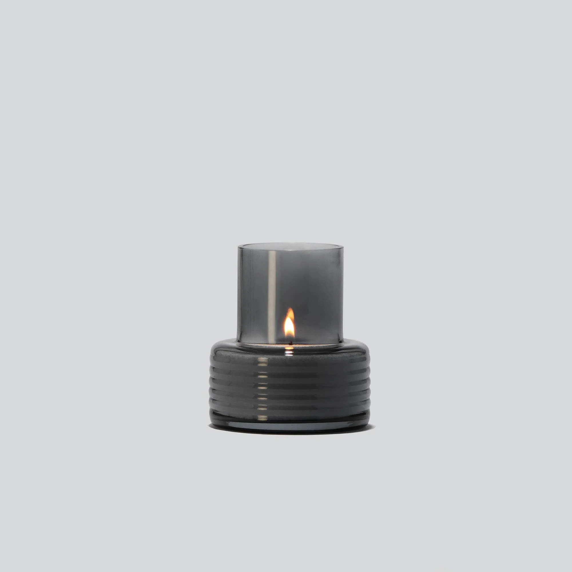 Glasscor - GLOW TOGETHER Small Glass Candle Holder in Smoked