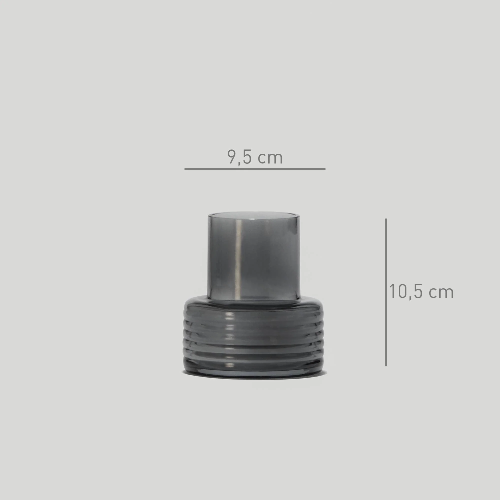 Glasscor - GLOW TOGETHER Small Glass Candle Holder in Smoked - Image 3
