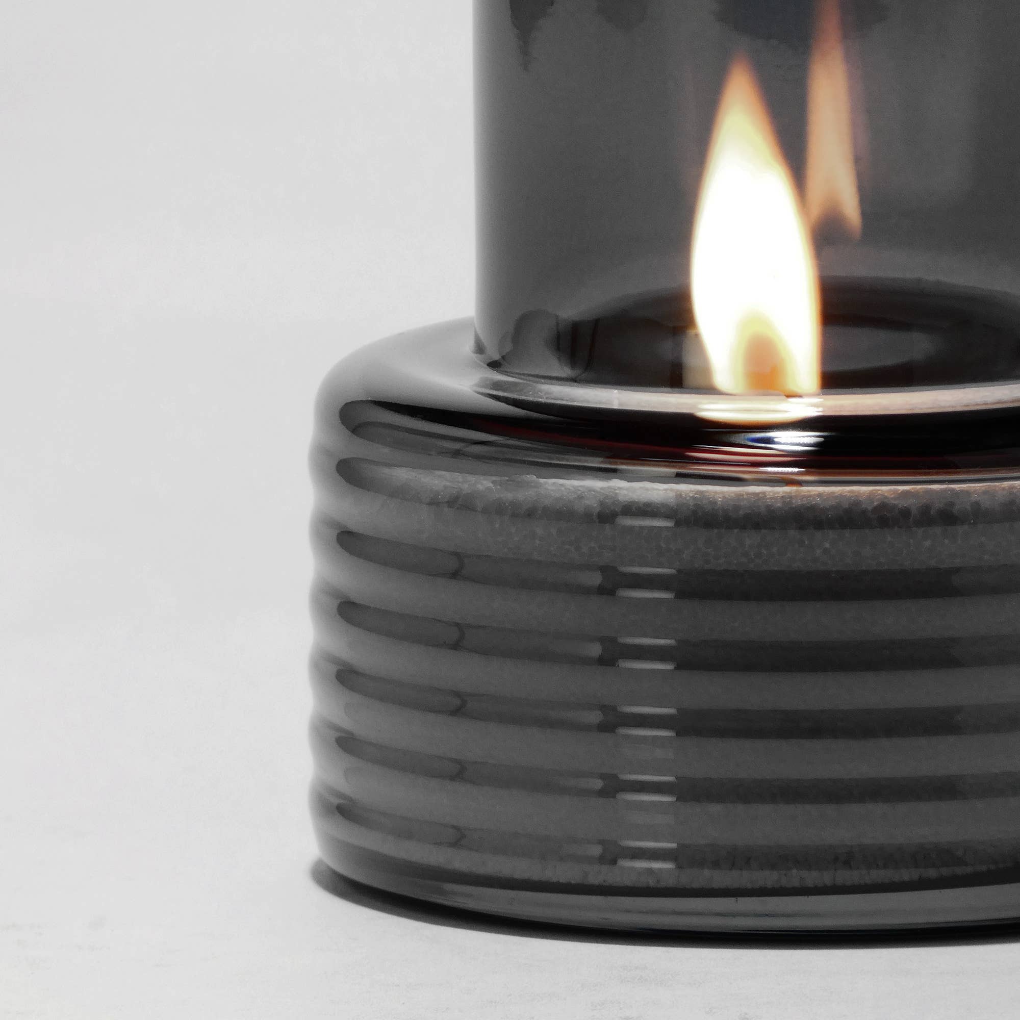 Glasscor - GLOW TOGETHER Small Glass Candle Holder in Smoked - Image 4