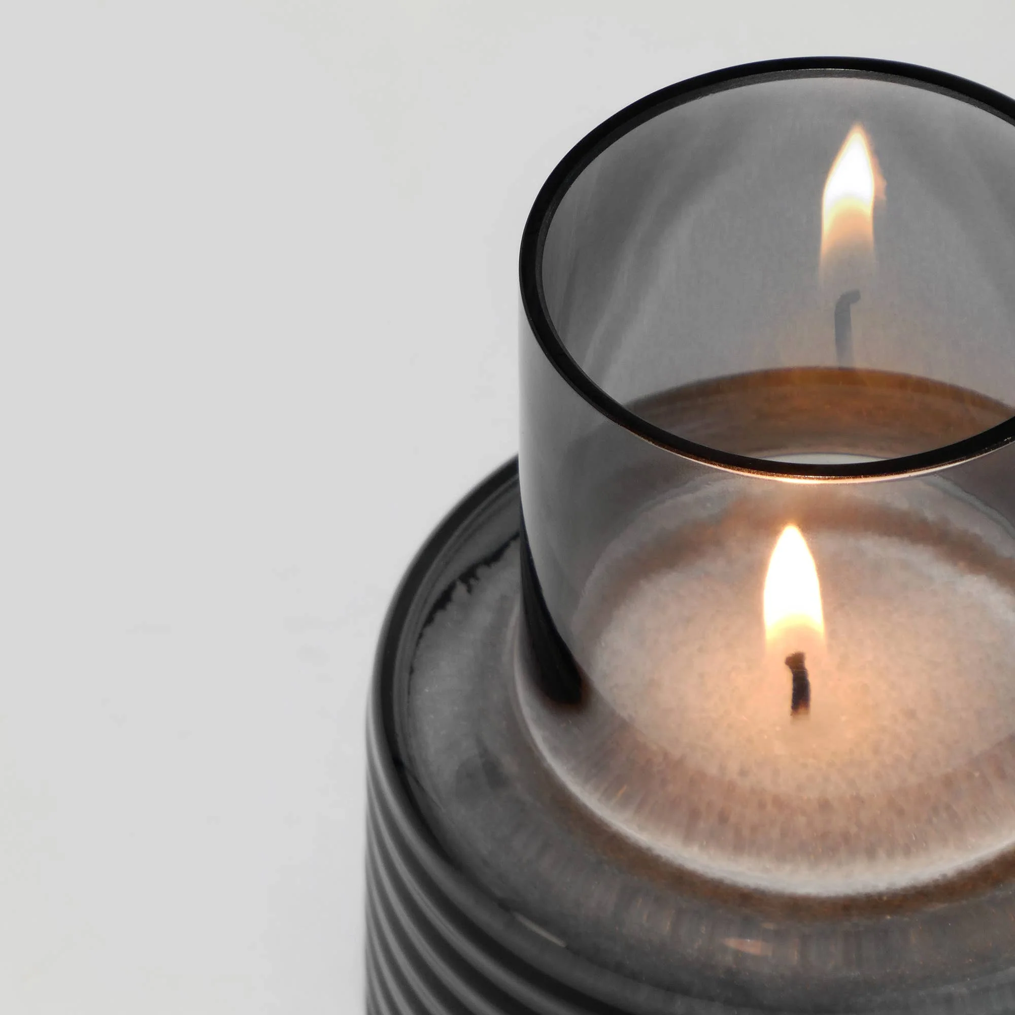 Glasscor - GLOW TOGETHER Small Glass Candle Holder in Smoked - Image 5