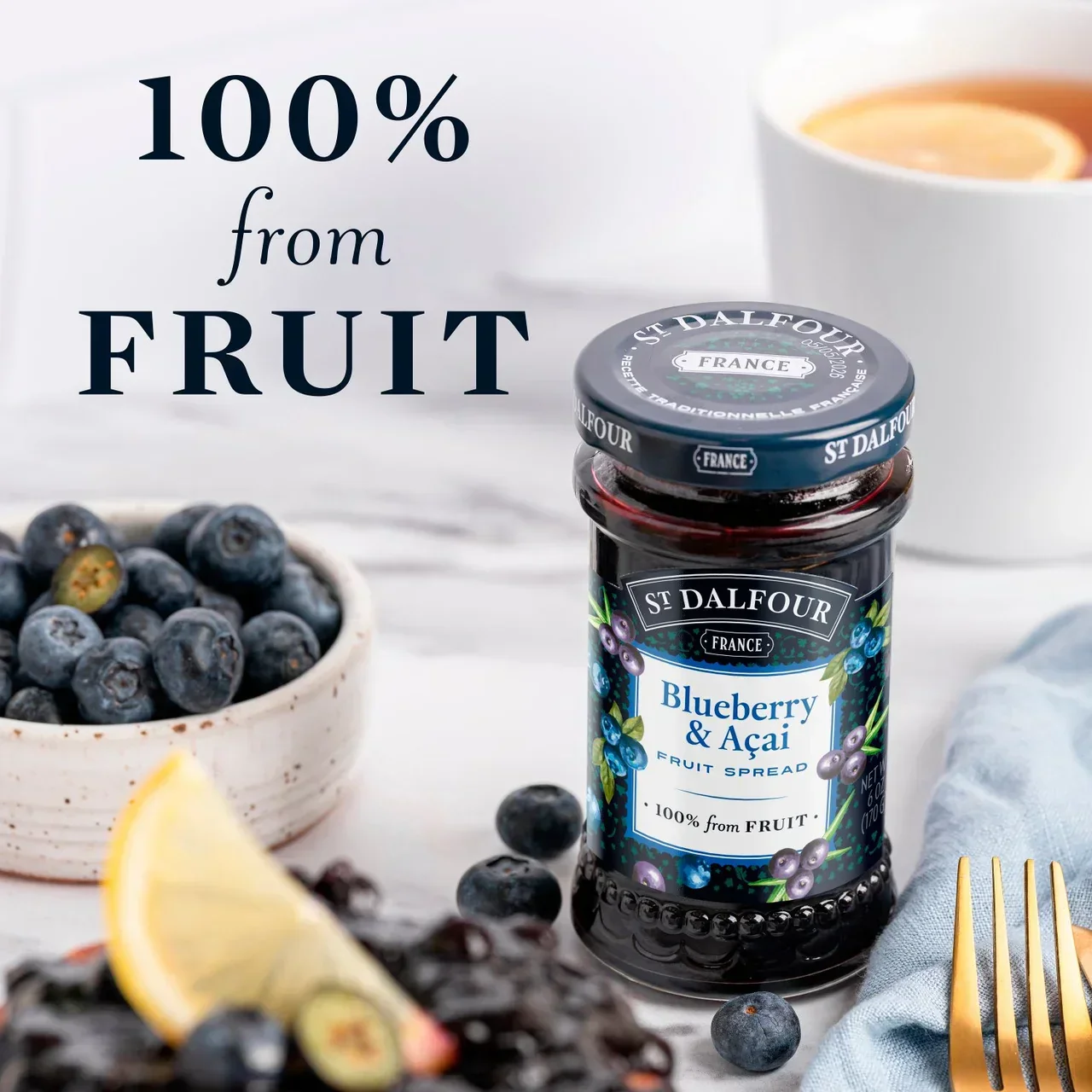 St Dalfour Blueberry & Acai Fruit Spread (170g) - Image 3