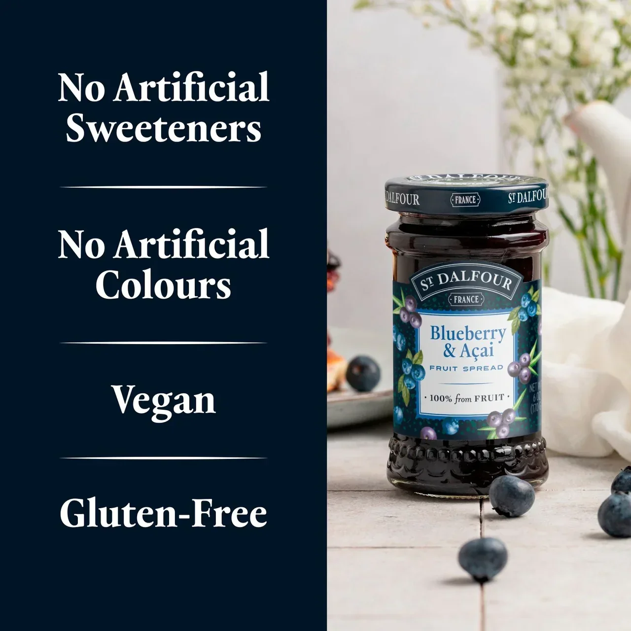 St Dalfour Blueberry & Acai Fruit Spread (170g) - Image 4