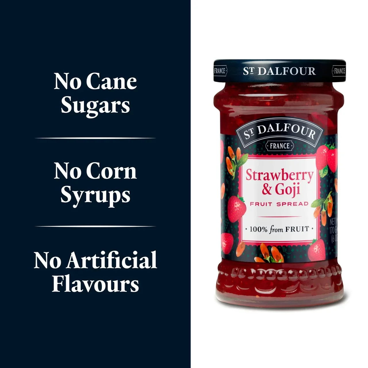 St Dalfour Strawberry & Goji Fruit Spread (170g) - Image 3