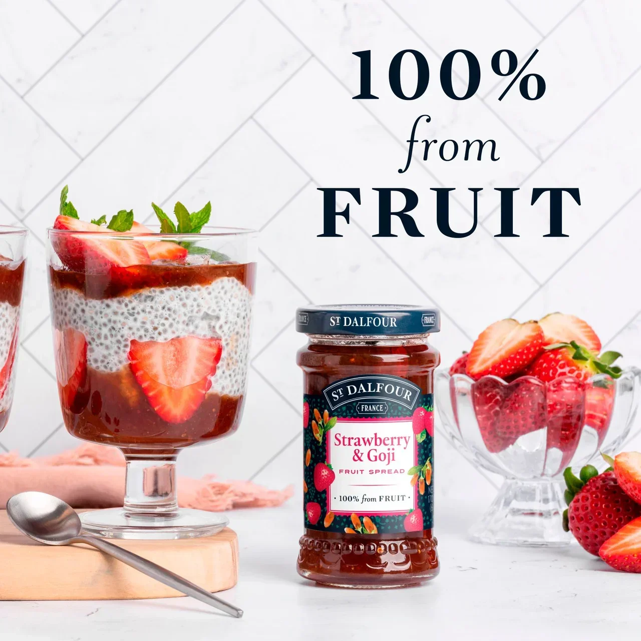St Dalfour Strawberry & Goji Fruit Spread (170g) - Image 4