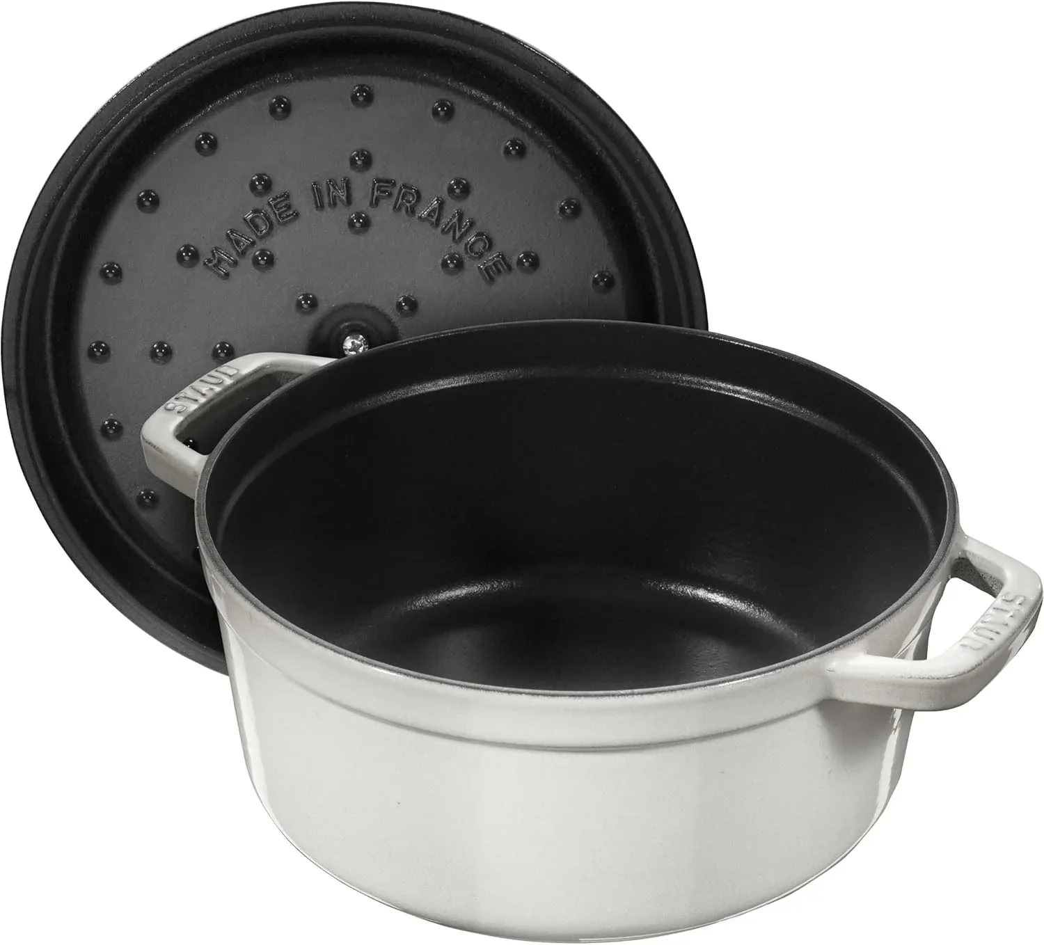 Staub Shallow La Cocotte in White Truffle - 26cm (3.7L) - Image 6