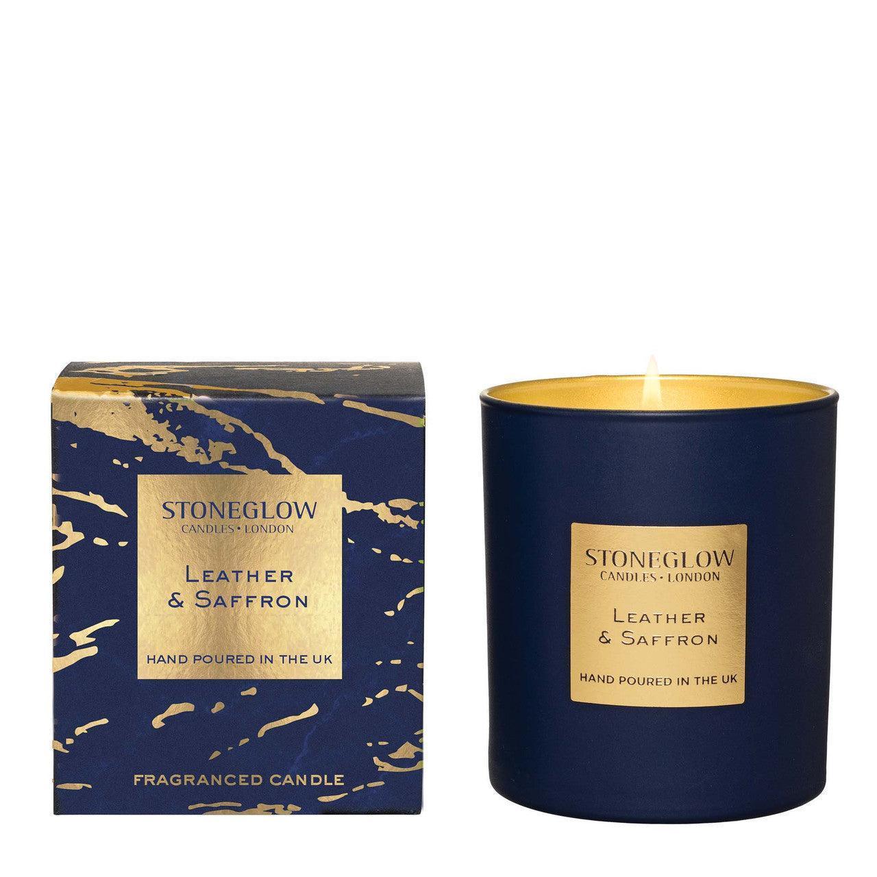 Stoneglow - Leather & Saffron Scented Candle