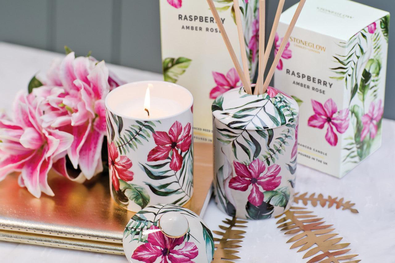 Stoneglow - Raspberry Amber Rose Scented Candle - Image 2
