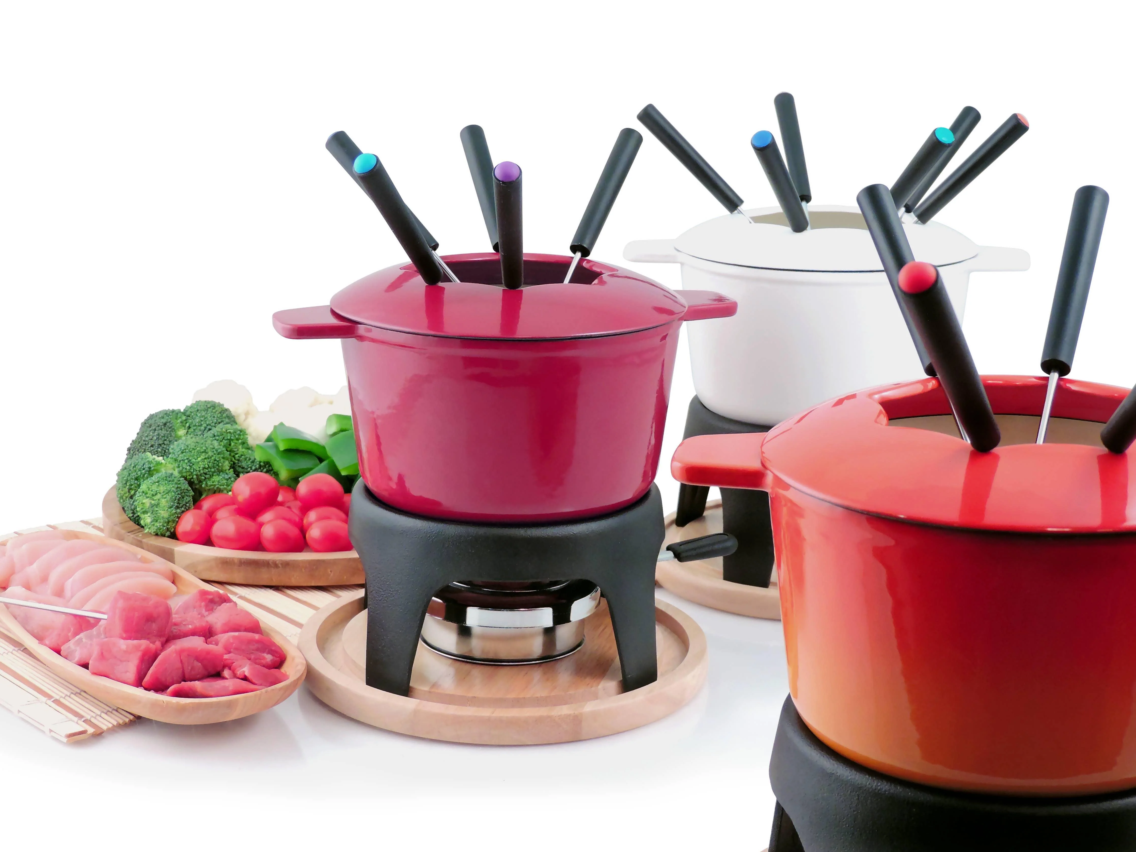 Swissmar Sierra 12-Piece Fondue Set: Cherry Red - Image 4