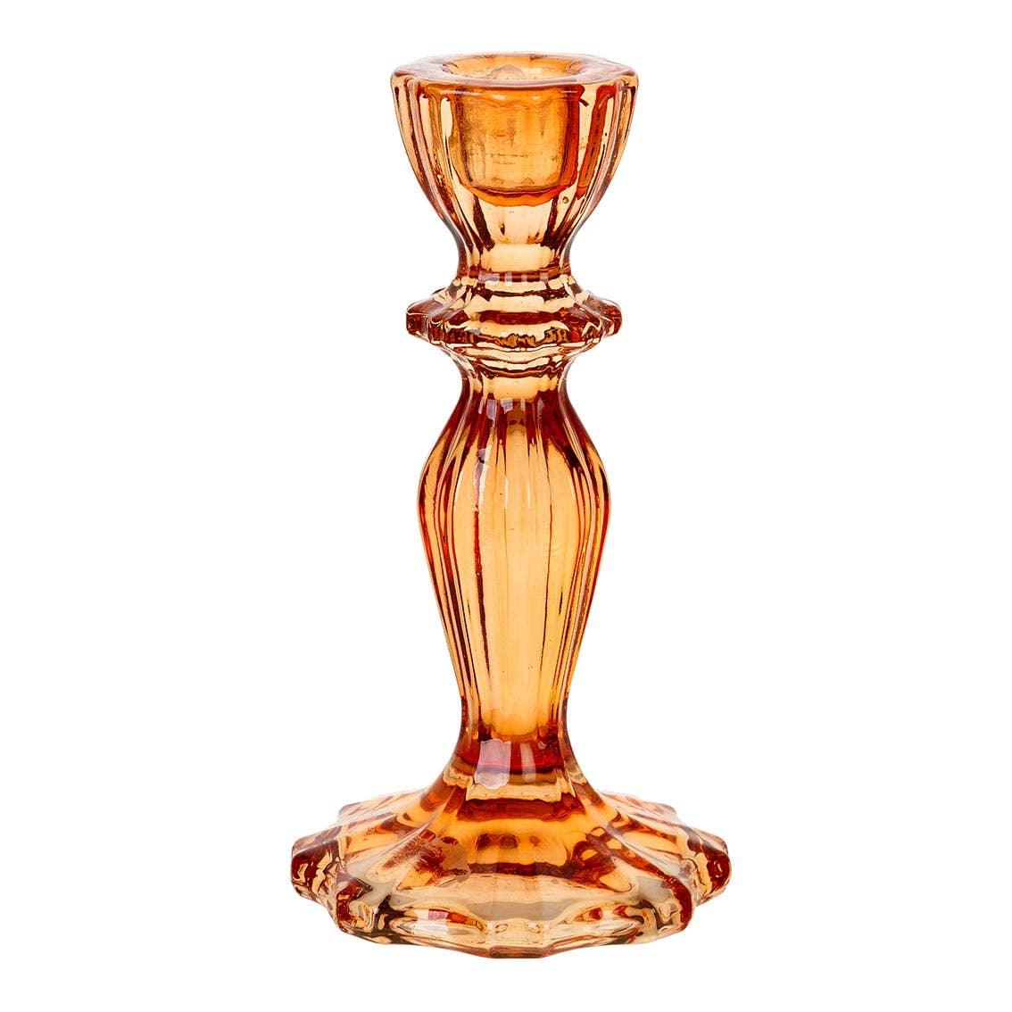 Glass Candle Holders - Orange