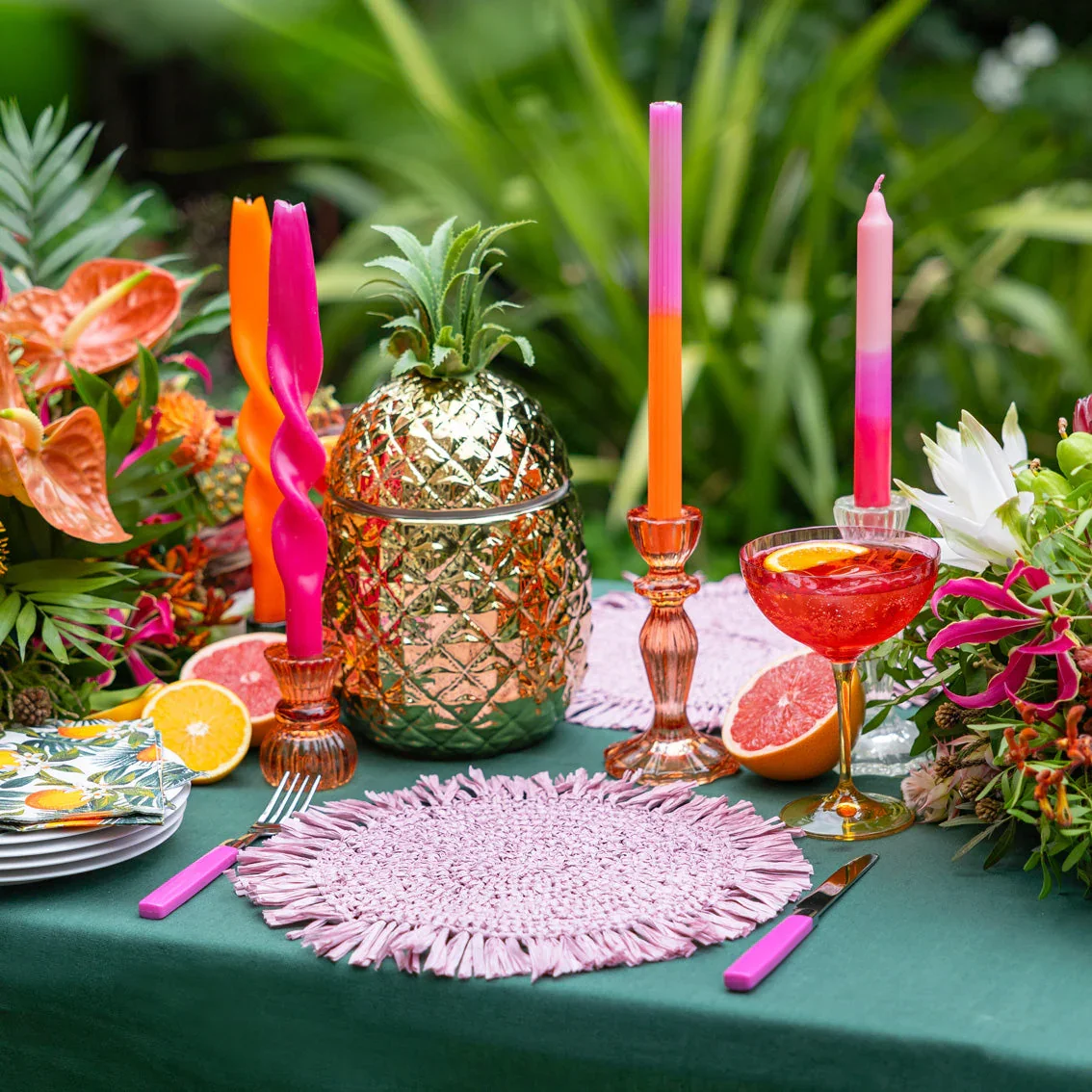 Glass Candle Holders - Orange - Image 2