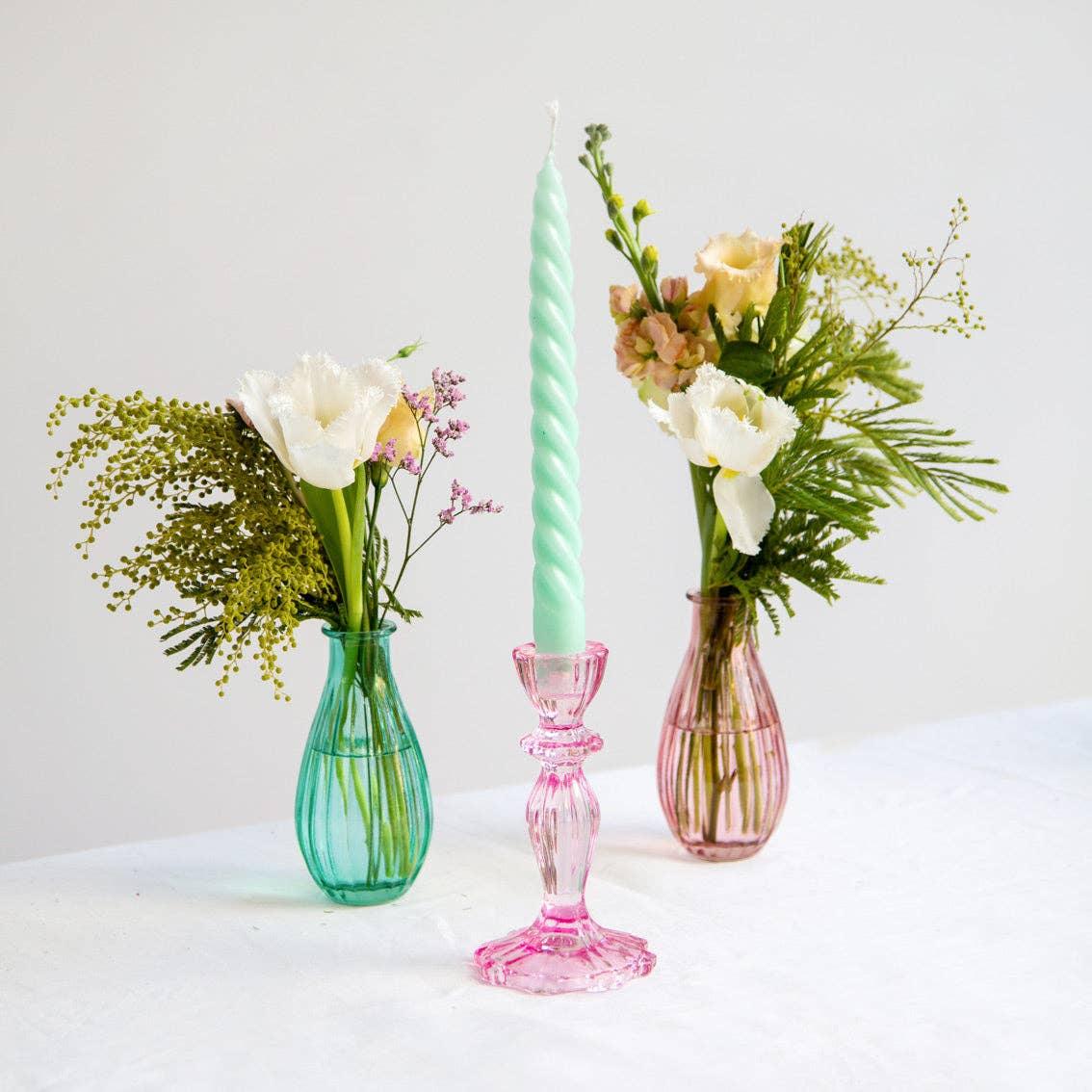 Glass Candle Holders - Pink - Image 2
