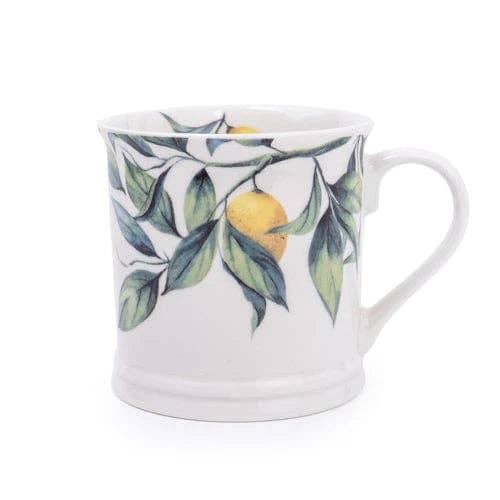 Candlelight Tankard Mug - Mediterranean Lemons White