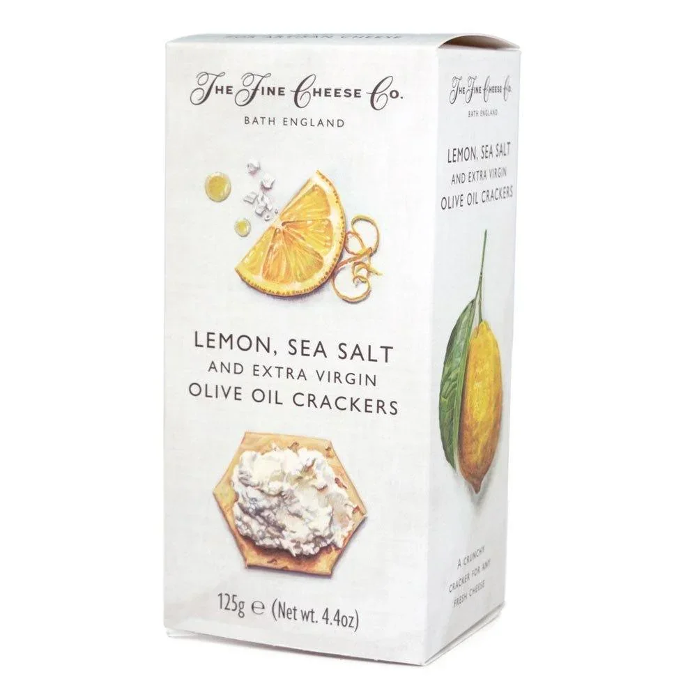The Fine Cheese Co. Lemon, Sea Salt & Extra Virgin Olive Oil Crackers (125g)
