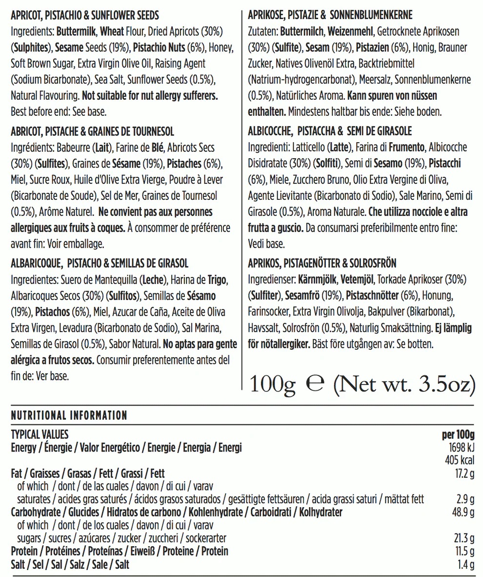The Fine Cheese Co. Toast For Cheese With Apricots, Pistachios & Sunflower Seeds (100g) - Image 3