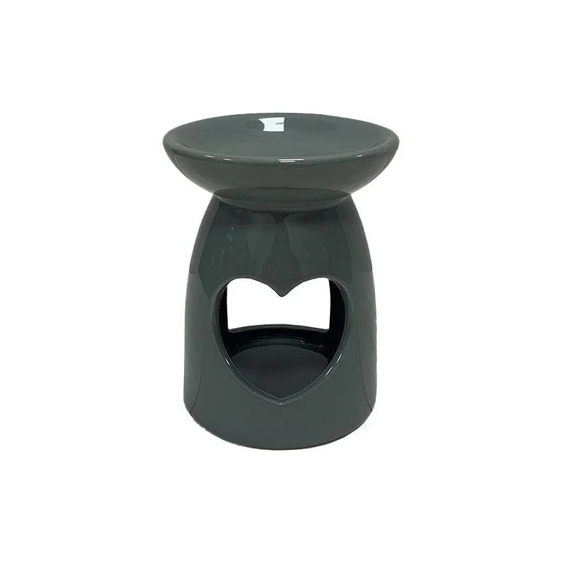 The Satchville Gift Co. - Grey Heart Ceramic Wax/Oil Burner