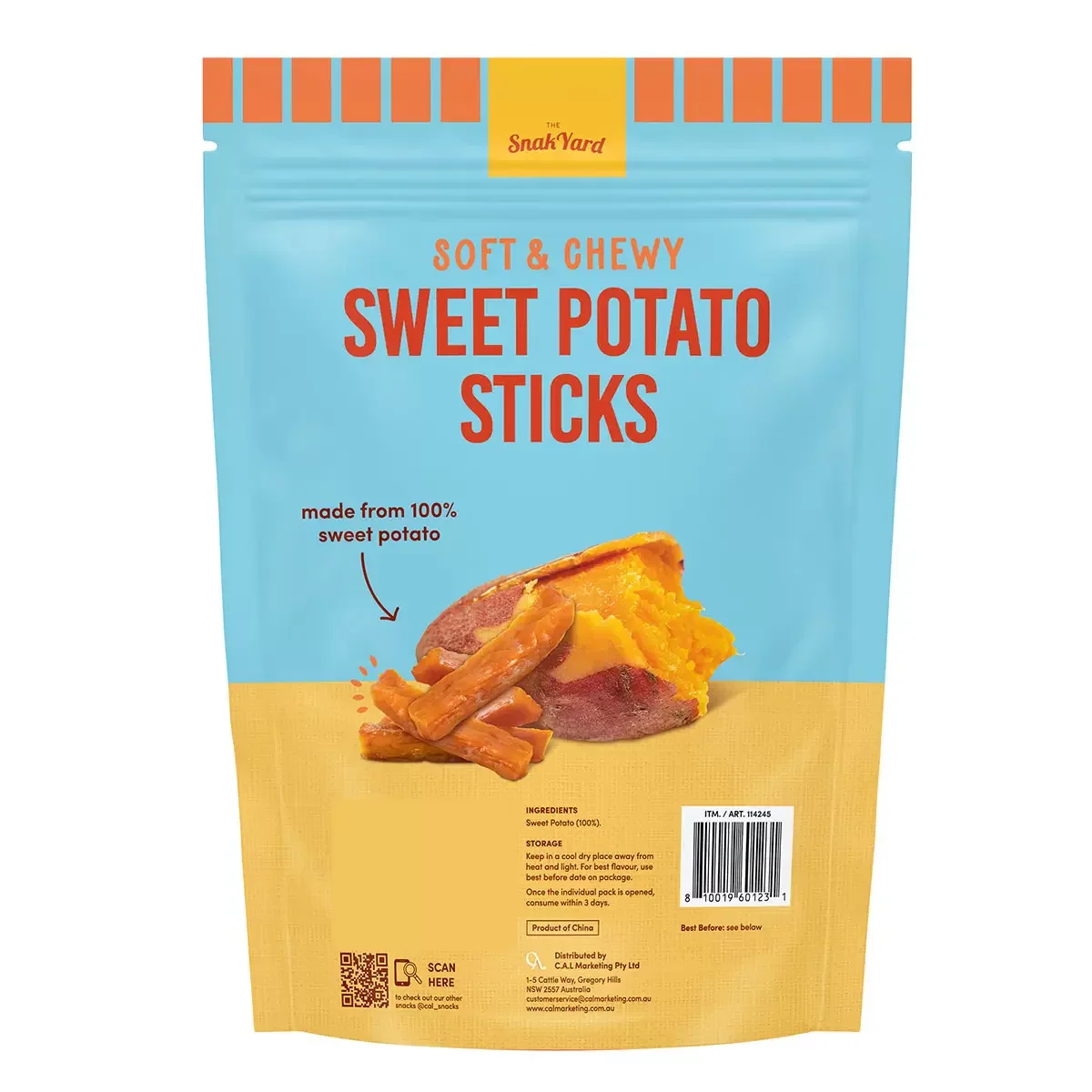 The Snack Yard Soft & Chewy Sweet Potato Sticks (6x80g) - Image 2