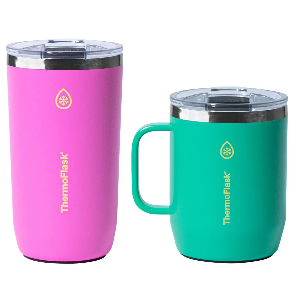 ThermoFlask Coffee & Mug Set in Pink & Green