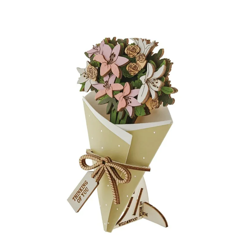 Thinking of You 3D Flower Figurine Card (10cm) - Image 2