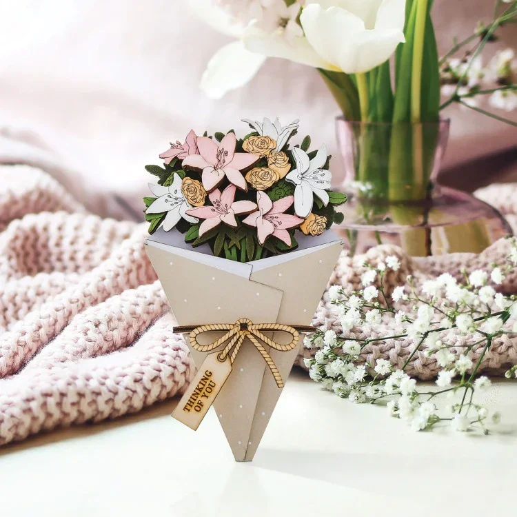 Thinking of You 3D Flower Figurine Card (10cm) - Image 8