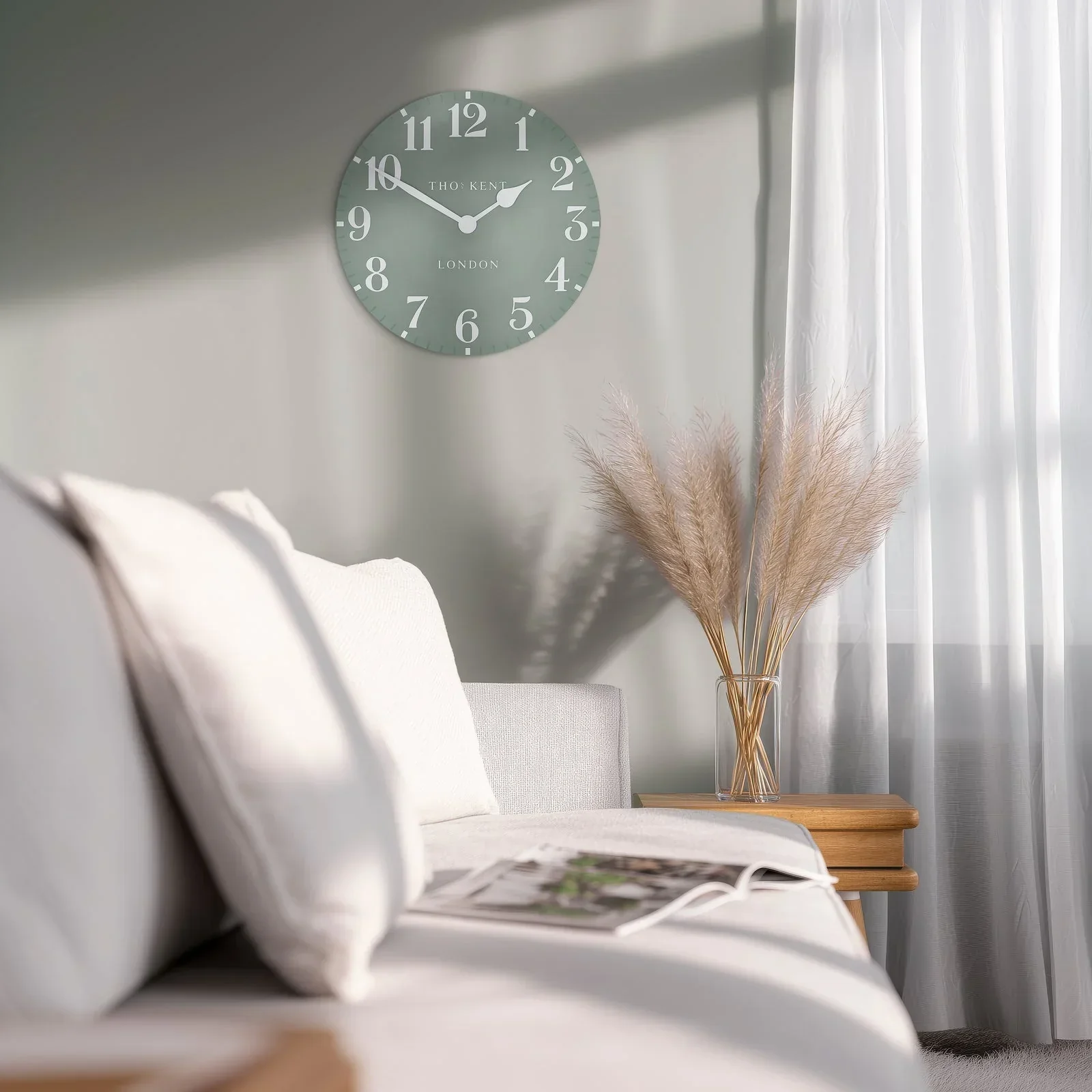 Thomas Kent Arabic Small Wall Clock - SeaGrass - 30cm - Image 3