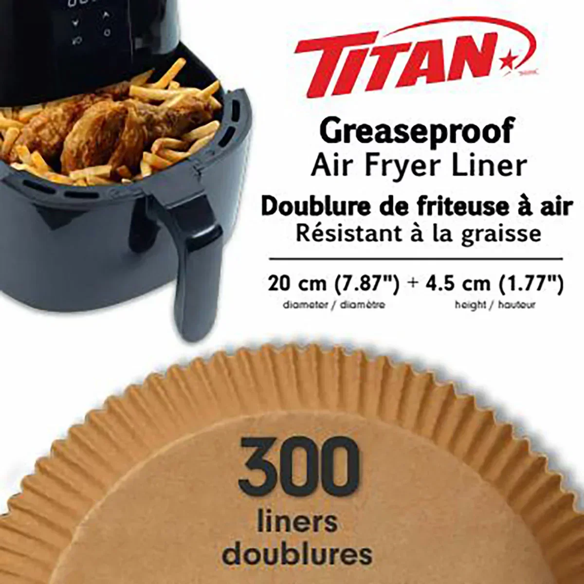 Titan Air Fryer Liner 20cm (300 Pack) - Image 2