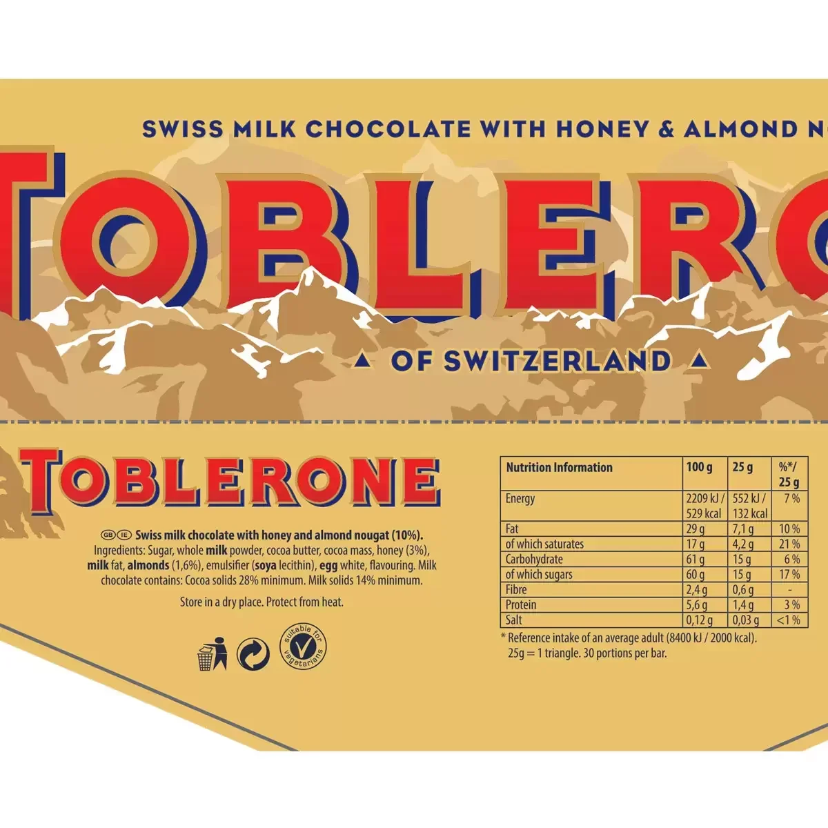 Toblerone Swiss Milk Chocolate (750g) - Image 2