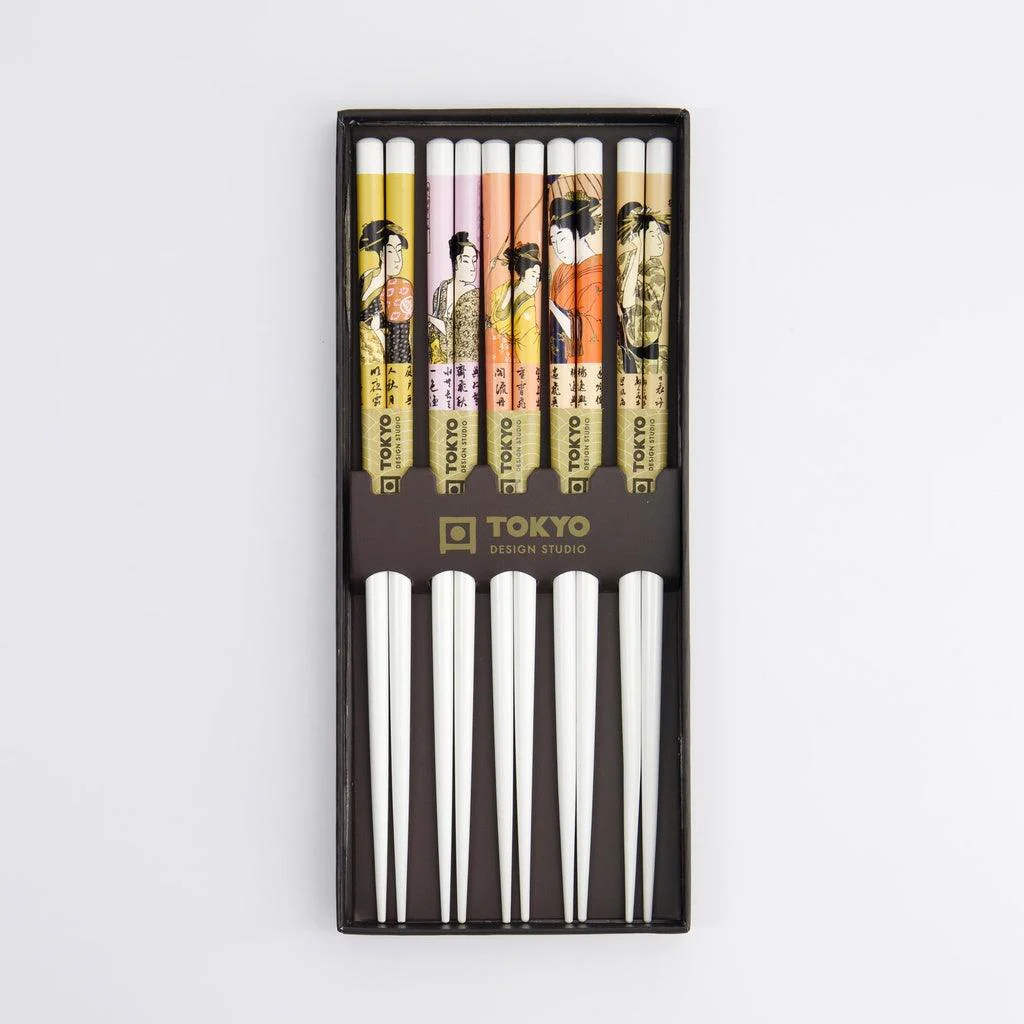 Tokyo Design Studio Chopstick Giftset - Geisha White (5 Pairs) - Image 3